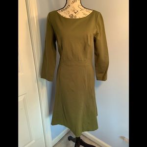 J. Crew Green Fit and Flare Dress, Sz. 10